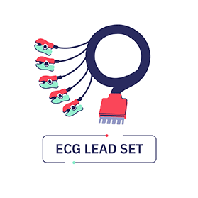 Illustration of an ECG lead set