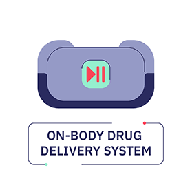 Illustration of an on-body drug delivery system